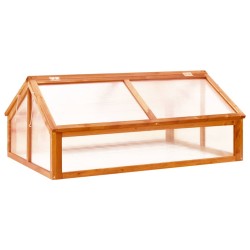 vidaXL Invernadero de madera de abeto marrón 114x80x50 cm