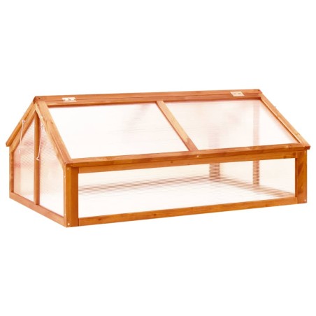 vidaXL Invernadero de madera de abeto marrón 114x80x50 cm