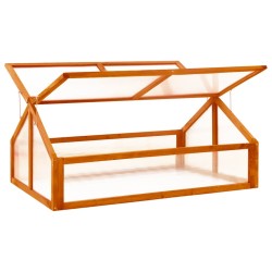 vidaXL Invernadero de madera de abeto marrón 114x80x50 cm