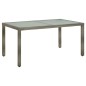 vidaXL Mesa de jardín vidrio templado ratán sintético gris 150x90x75cm vidaXL Mesa de jardín vidrio templado ratán sintético gris 150x90x75cm