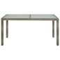 vidaXL Mesa de jardín vidrio templado ratán sintético gris 150x90x75cm vidaXL Mesa de jardín vidrio templado ratán sintético gris 150x90x75cm