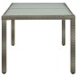 vidaXL Mesa de jardín vidrio templado ratán sintético gris 150x90x75cm vidaXL Mesa de jardín vidrio templado ratán sintético gris 150x90x75cm