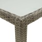 vidaXL Mesa de jardín vidrio templado ratán sintético gris 150x90x75cm vidaXL Mesa de jardín vidrio templado ratán sintético gris 150x90x75cm