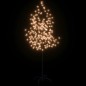 vidaXL Árbol LED con flor de cerezo 200 LED blanco cálido 180 cm