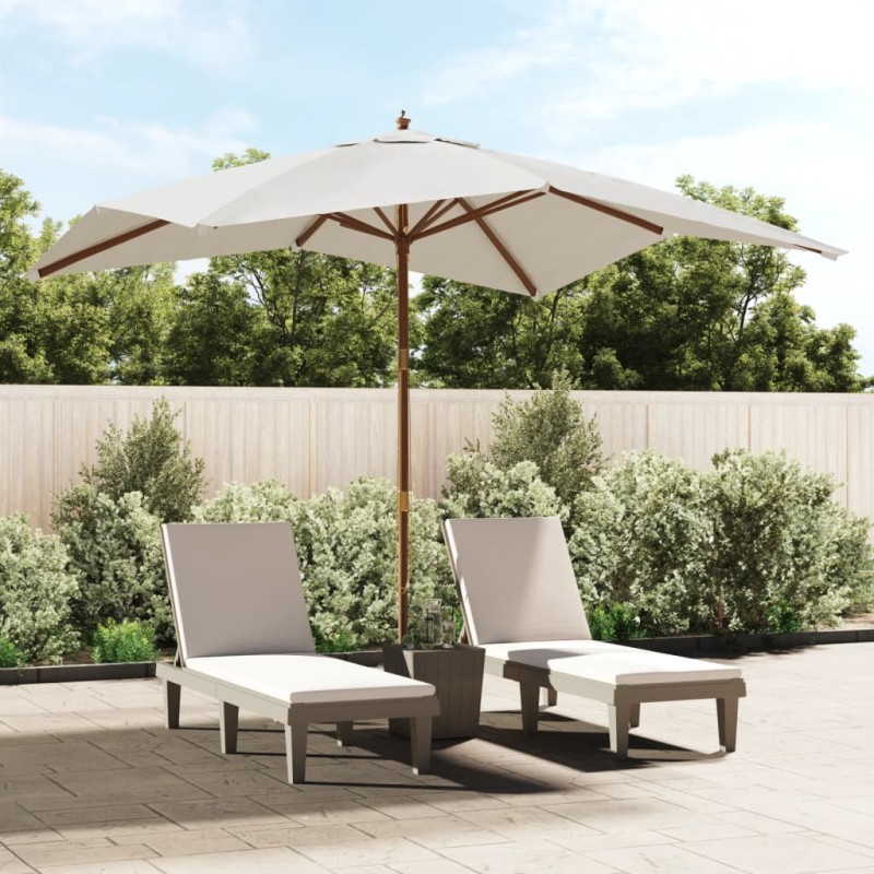 vidaXL Sombrilla de jardín poste de madera color arena 300x300x273 cm vidaXL Sombrilla de jardín poste de madera color arena 300x300x273 cm