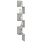 vidaXL Estante esquina pared contrachapado gris hormigón 20x20x127,5cm vidaXL Estante esquina pared contrachapado gris hormigón 20x20x127,5cm