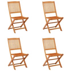 vidaXL Sillas de jardín plegables 4 pzas madera maciza de eucalipto