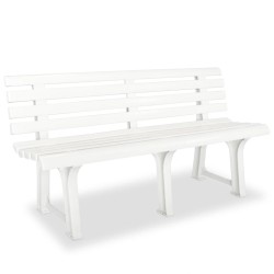 vidaXL Banco de jardín 145,5 cm plástico blanco