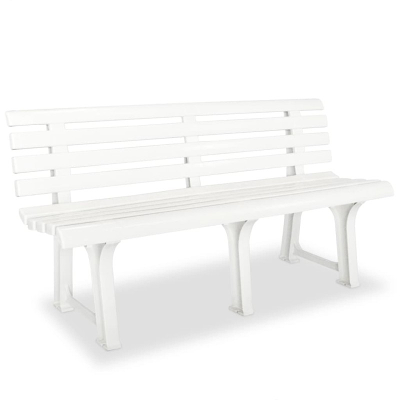vidaXL Banco de jardín 145,5 cm plástico blanco vidaXL Banco de jardín 145,5 cm plástico blanco