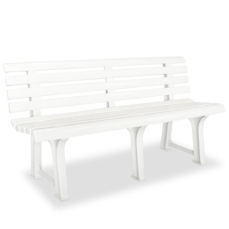 vidaXL Banco de jardín 145,5 cm plástico blanco