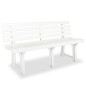 vidaXL Banco de jardín 145,5 cm plástico blanco vidaXL Banco de jardín 145,5 cm plástico blanco