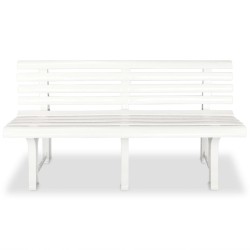 vidaXL Banco de jardín 145,5 cm plástico blanco