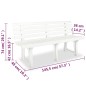 vidaXL Banco de jardín 145,5 cm plástico blanco vidaXL Banco de jardín 145,5 cm plástico blanco