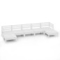 vidaXL Juego de muebles de jardín 7 pzas madera maciza de pino blanco vidaXL Juego de muebles de jardín 7 pzas madera maciza de pino blanco