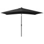 vidaXL Sombrilla con LED y poste de acero negro 2x3 m vidaXL Sombrilla con LED y poste de acero negro 2x3 m