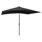 vidaXL Sombrilla con LED y poste de acero negro 2x3 m vidaXL Sombrilla con LED y poste de acero negro 2x3 m