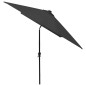 vidaXL Sombrilla con LED y poste de acero negro 2x3 m vidaXL Sombrilla con LED y poste de acero negro 2x3 m