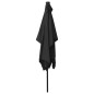 vidaXL Sombrilla con LED y poste de acero negro 2x3 m vidaXL Sombrilla con LED y poste de acero negro 2x3 m
