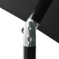 vidaXL Sombrilla con LED y poste de acero negro 2x3 m vidaXL Sombrilla con LED y poste de acero negro 2x3 m
