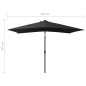 vidaXL Sombrilla con LED y poste de acero negro 2x3 m vidaXL Sombrilla con LED y poste de acero negro 2x3 m