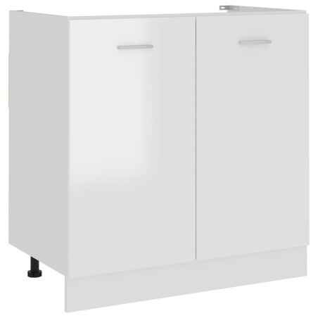 vidaXL Armario inferior contrachapada blanco brillo 80x46x81,5 cm
