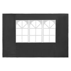 vidaXL Pared lateral de carpa de fiesta con ventana 2 uds PE antracita