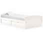vidaXL Estructura de cama 2 cajones madera maciza pino blanca 90x200cm vidaXL Estructura de cama 2 cajones madera maciza pino blanca 90x200cm