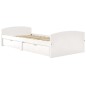 vidaXL Estructura de cama 2 cajones madera maciza pino blanca 90x200cm vidaXL Estructura de cama 2 cajones madera maciza pino blanca 90x200cm