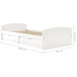 vidaXL Estructura de cama 2 cajones madera maciza pino blanca 90x200cm vidaXL Estructura de cama 2 cajones madera maciza pino blanca 90x200cm