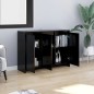 vidaXL Aparador de madera contrachapada negro 102x33x75 cm