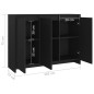 vidaXL Aparador de madera contrachapada negro 102x33x75 cm
