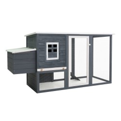 vidaXL Gallinero con 1 jaula para huevos madera gris