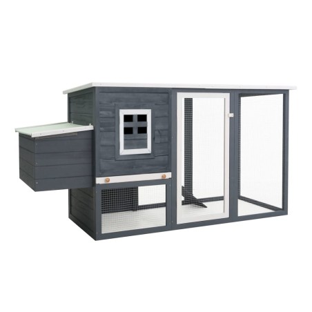 vidaXL Gallinero con 1 jaula para huevos madera gris