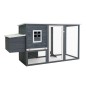 vidaXL Gallinero con 1 jaula para huevos madera gris vidaXL Gallinero con 1 jaula para huevos madera gris