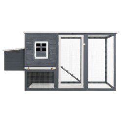 vidaXL Gallinero con 1 jaula para huevos madera gris
