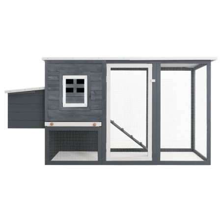 vidaXL Gallinero con 1 jaula para huevos madera gris