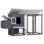 vidaXL Gallinero con 1 jaula para huevos madera gris vidaXL Gallinero con 1 jaula para huevos madera gris