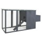 vidaXL Gallinero con 1 jaula para huevos madera gris vidaXL Gallinero con 1 jaula para huevos madera gris