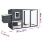 vidaXL Gallinero con 1 jaula para huevos madera gris vidaXL Gallinero con 1 jaula para huevos madera gris