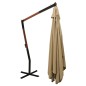 vidaXL Sombrilla lateral voladiza con poste madera taupe 400x300 cm