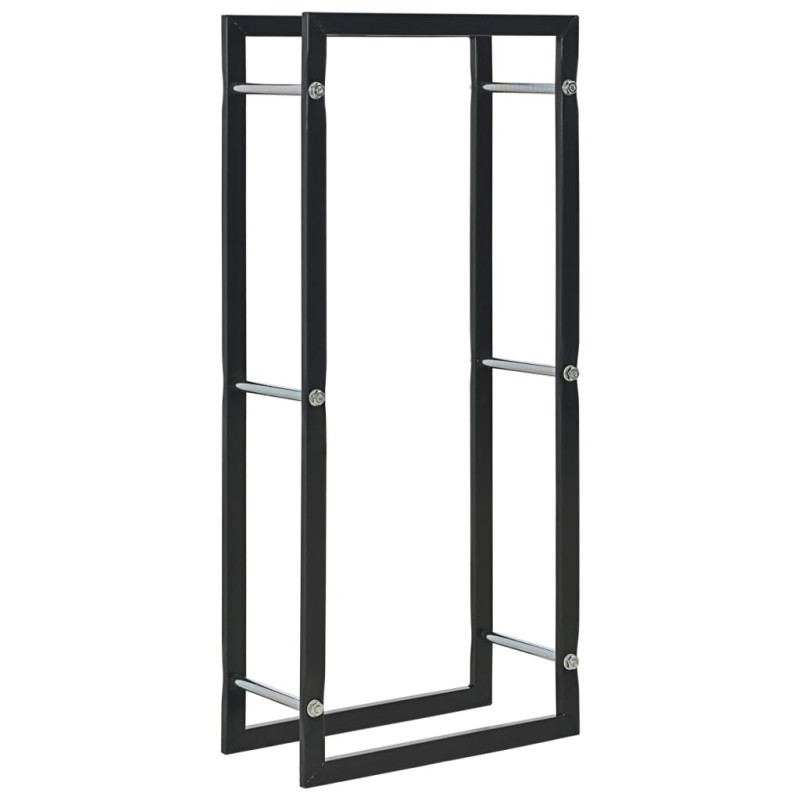 vidaXL Leñero de acero negro 44x20x100 cm vidaXL Leñero de acero negro 44x20x100 cm