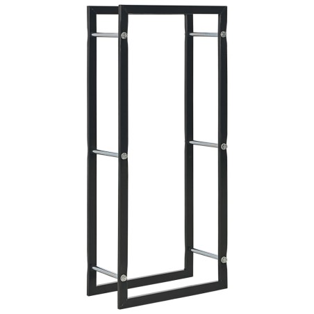 vidaXL Leñero de acero negro 44x20x100 cm