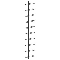 vidaXL Botellero de pared para 10 botellas metal negro