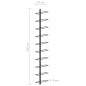 vidaXL Botellero de pared para 10 botellas metal negro vidaXL Botellero de pared para 10 botellas metal negro
