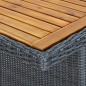 vidaXL Mesa de jardín ratán sintético madera maciza acacia gris oscuro vidaXL Mesa de jardín ratán sintético madera maciza acacia gris oscuro
