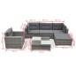 vidaXL Set de muebles de jardín 6 pzas y cojines ratán sintético gris vidaXL Set de muebles de jardín 6 pzas y cojines ratán sintético gris