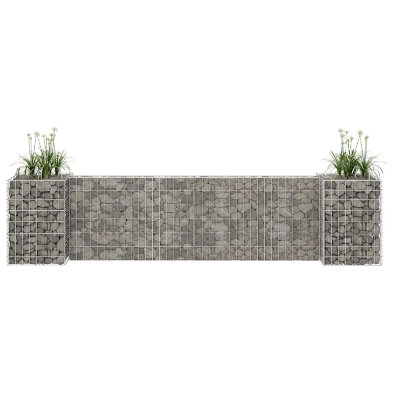 vidaXL Jardinera de gaviones forma de H alambre de acero 260x40x60 cm