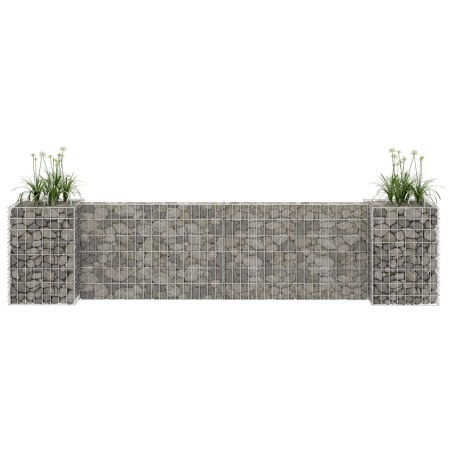 vidaXL Jardinera de gaviones forma de H alambre de acero 260x40x60 cm