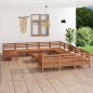 vidaXL Juego muebles de jardín 13 pzas madera maciza pino marrón miel vidaXL Juego muebles de jardín 13 pzas madera maciza pino marrón miel