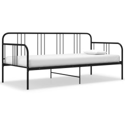 vidaXL Estructura de sofá cama de metal negro 90x200 cm